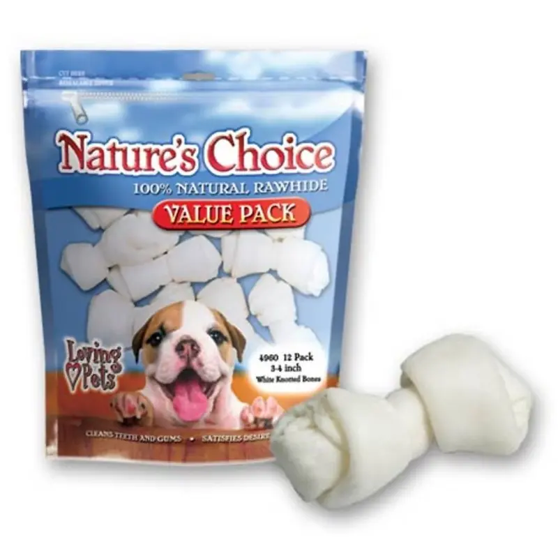 Nature's Choice White Knotted Rawhide Bones