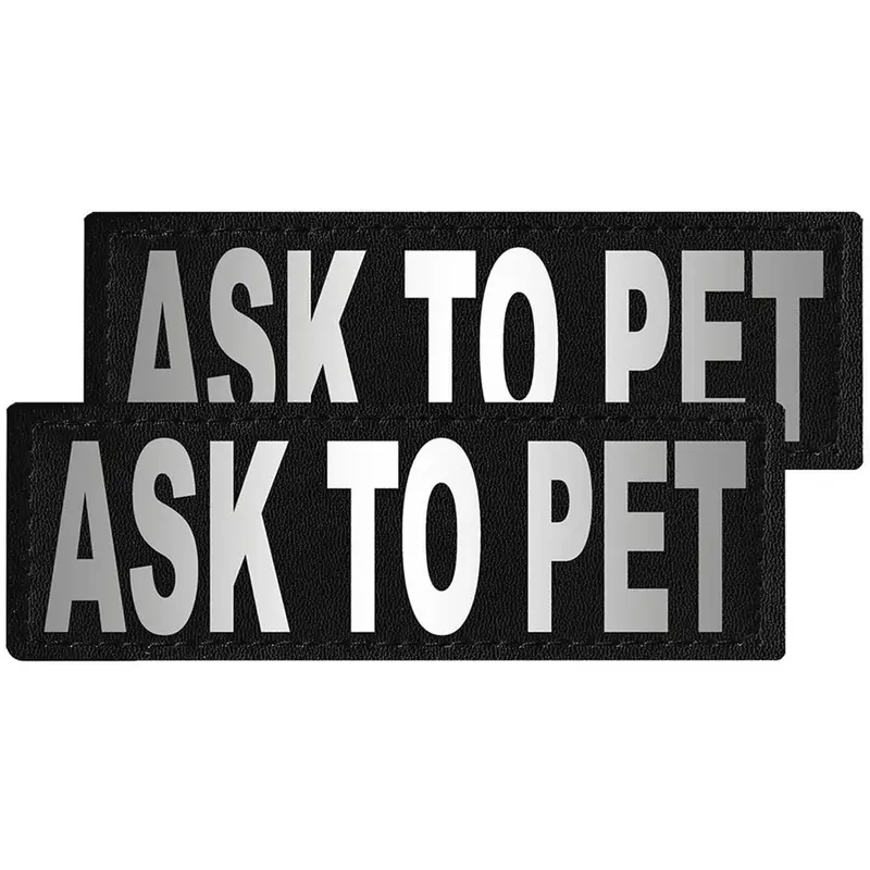 Reflective "Ask To Pet" Patches, Set of 2