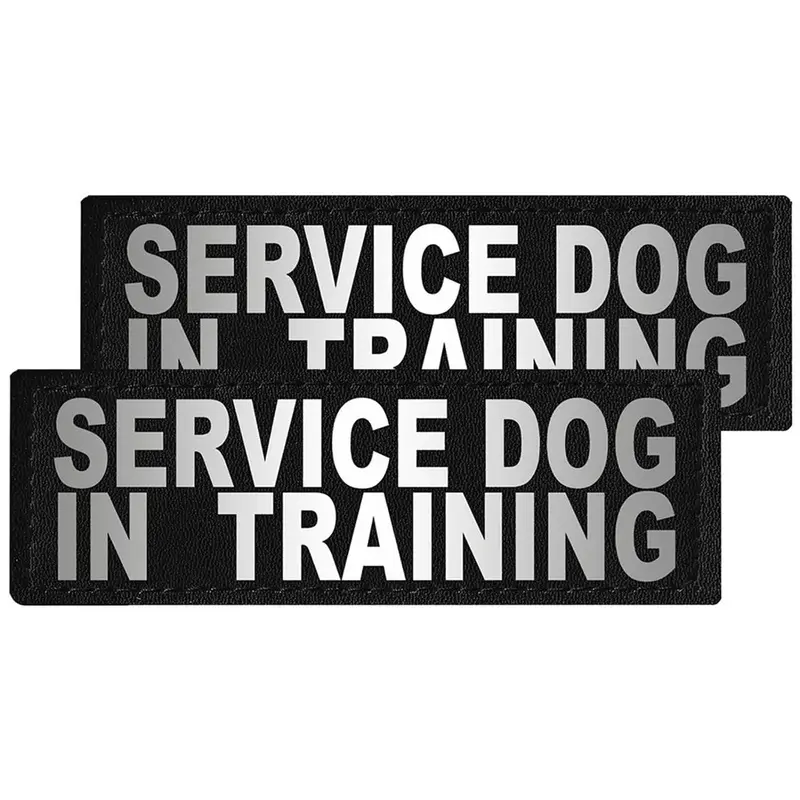 Reflective "Service Dog In Training" Patches, set of 2