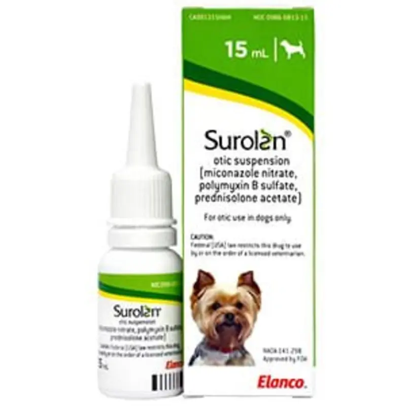 Rx Surolan Otic Suspension for Dogs, 15ml Bottle