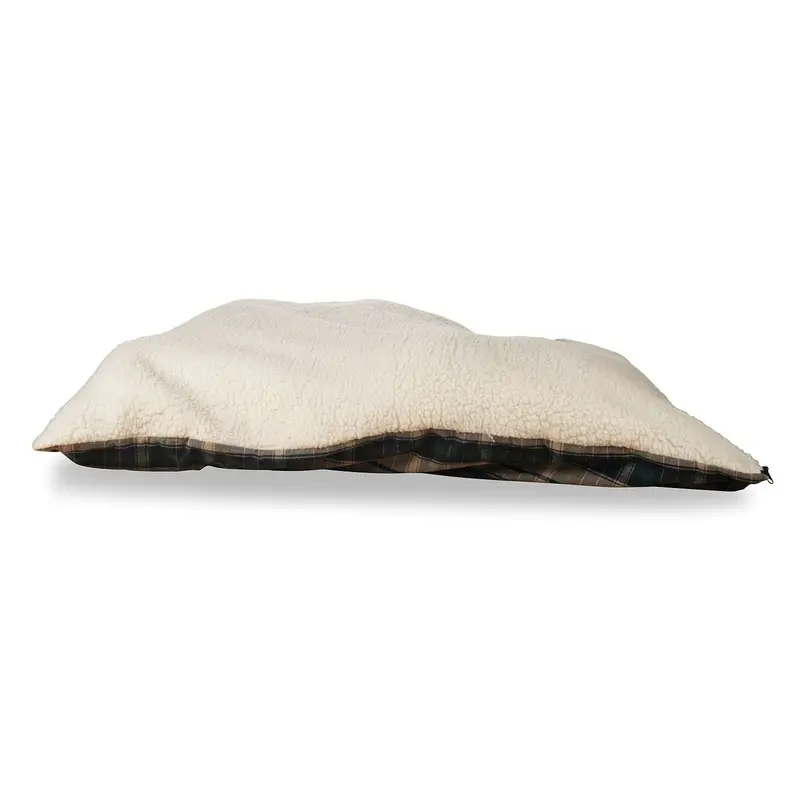 Flannel Sherpa Bed, Green Plaid