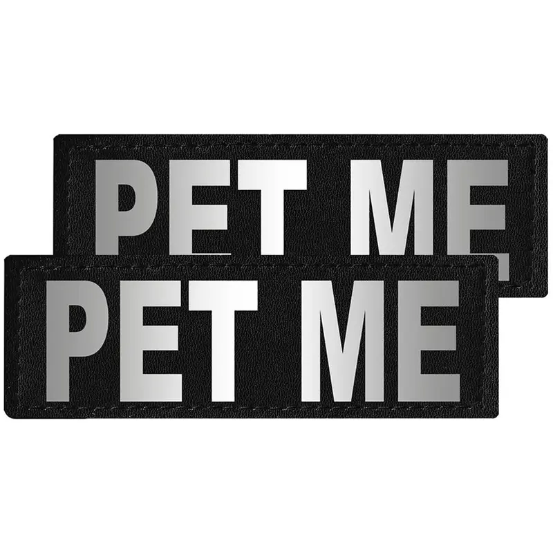Reflective "Pet Me" Patches, Set of 2