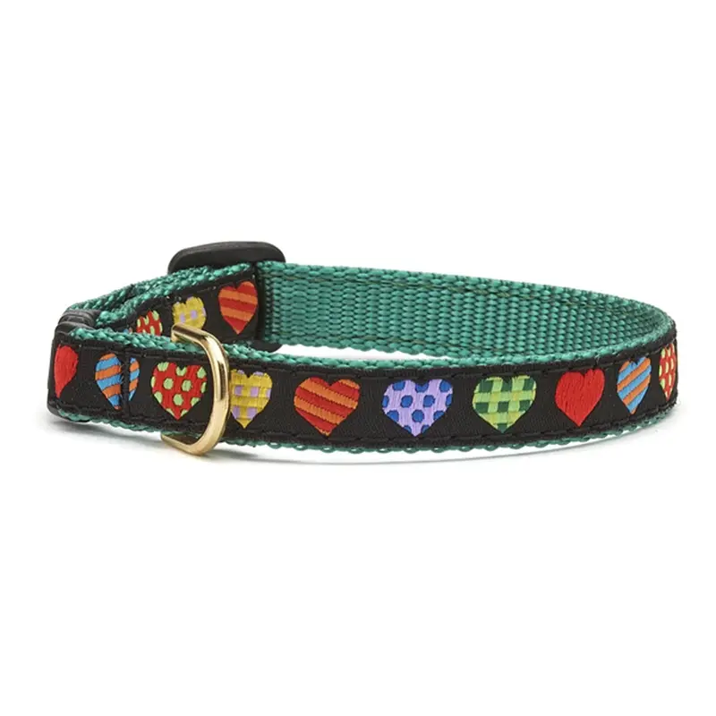 Colorful Hearts Small Breed Dog Collar