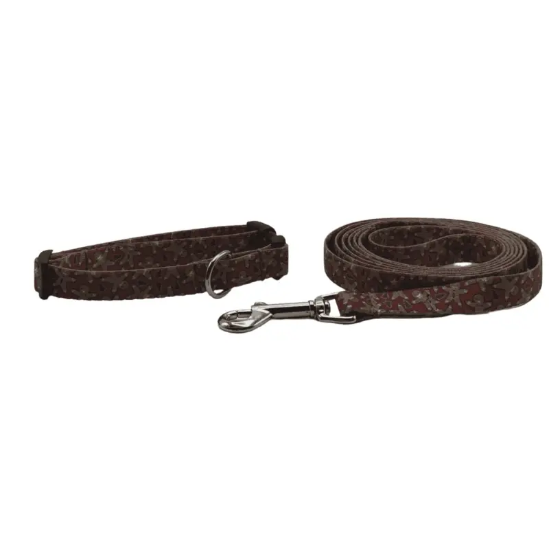 Gingerbread and Christmas Trees Dog Collars or Leads (5/8" Wide)