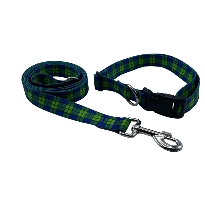 Mad Blue About Plaid Nylon Collars or Leads (1" Wide)
