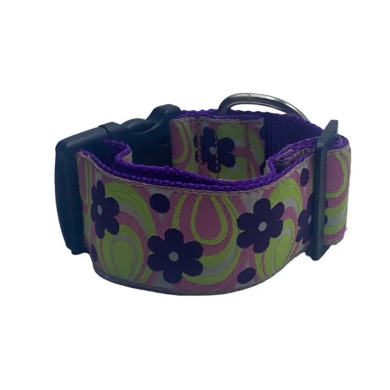 Purple I Dream of Daisies Dog Collar (1.5" Wide). Discontinued