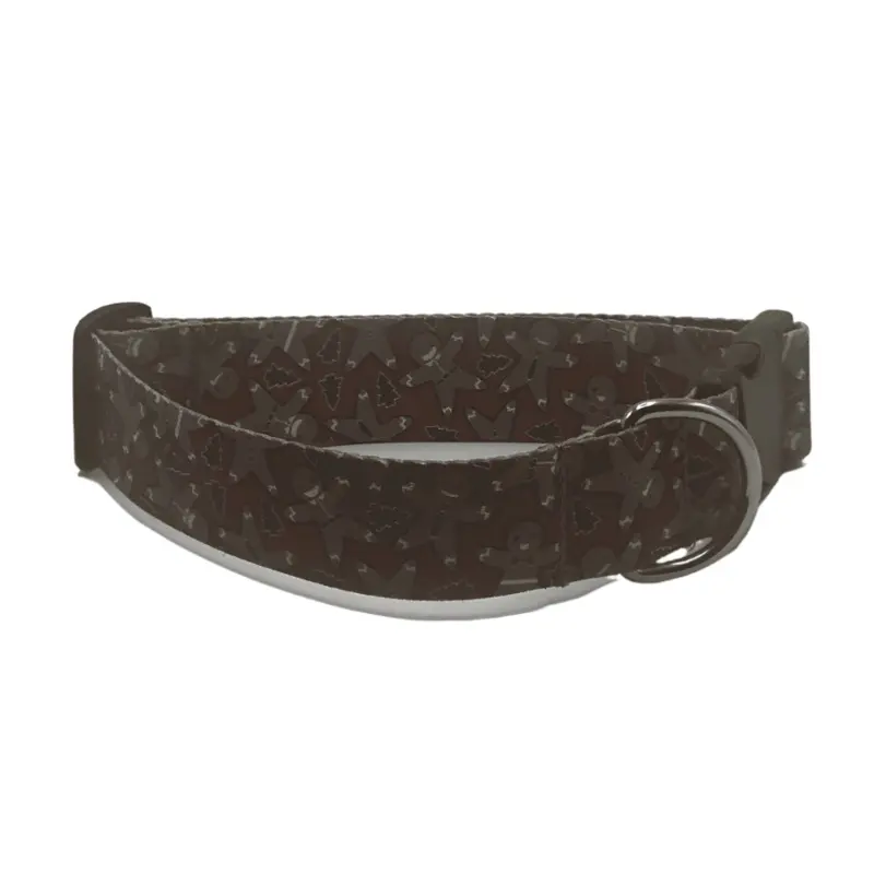 Gingerbread and Christmas Trees Dog Collars or Leads (1.5" Wide)