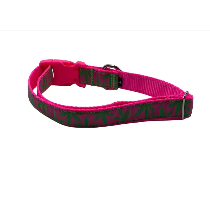 Pink Cannabliss Dog Collar or Lead (5/8" Wide)