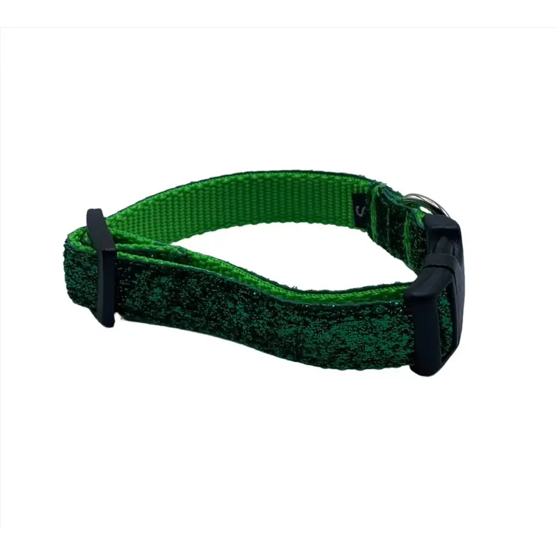 Green Glitter nylon Collars or leads (3/4" wide)