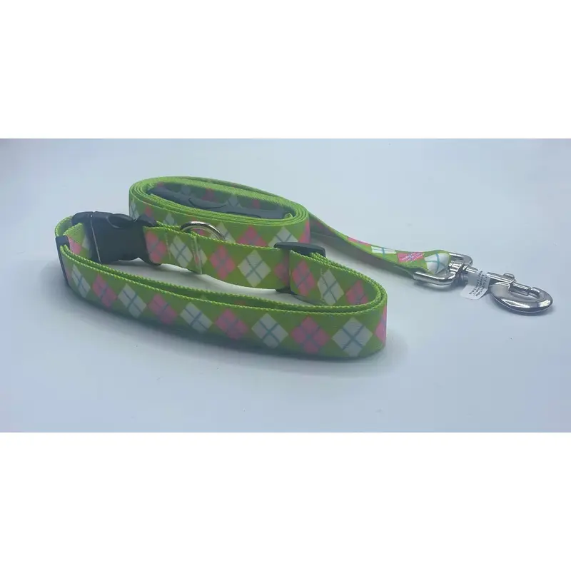 Argyle Green Dog Collar & Leads