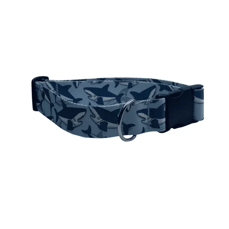 Blue Sharks Dog Collars (1.5" Wide)