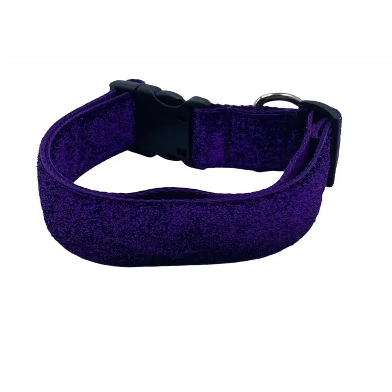 Purple Glitter Nylon Dog Collar (1.5" Wide)