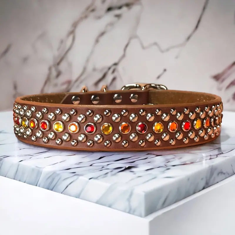 Bijou Leather Dog Collar