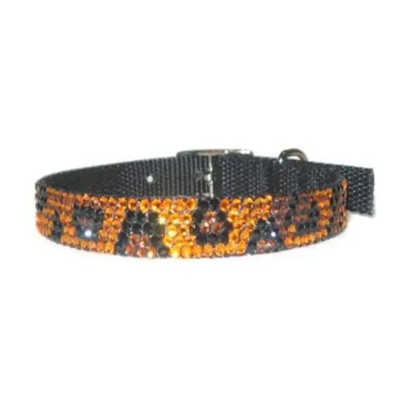 Leopard Crystal Dog Collar