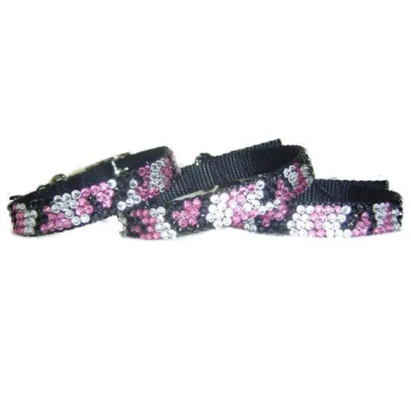 Rose Jet Crystal Dog Collar