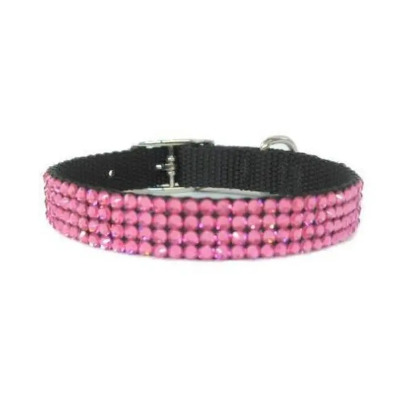 October Birthstone Rose Crystal Dog Collar