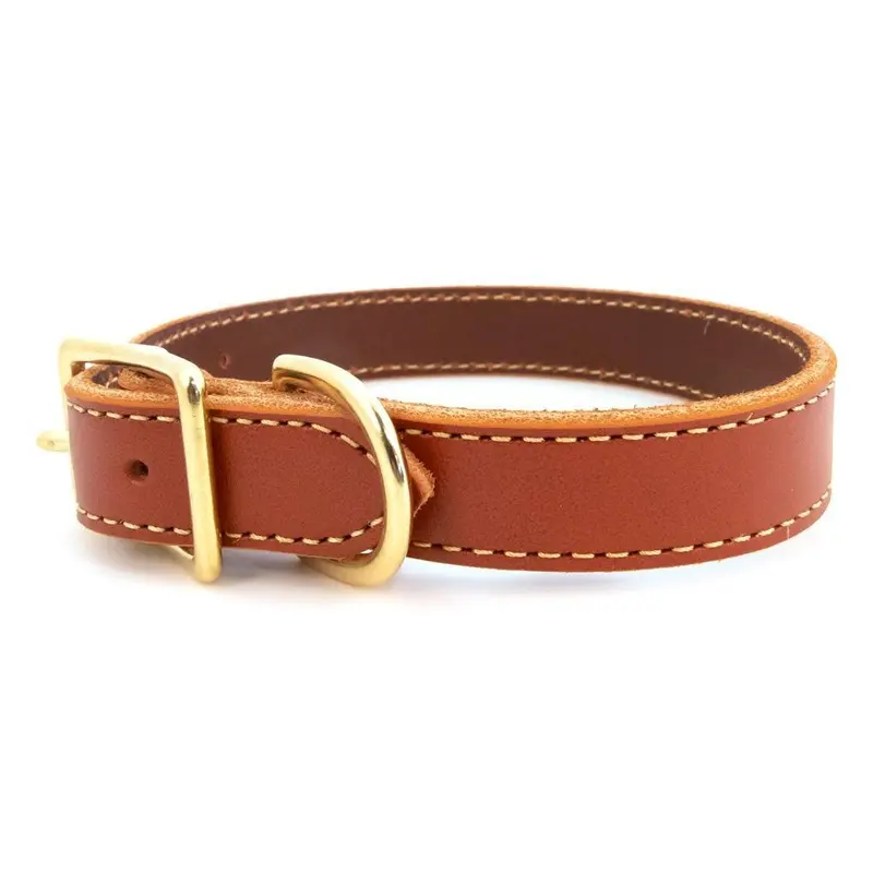 Lake Country Stitched Dog Collar Tan