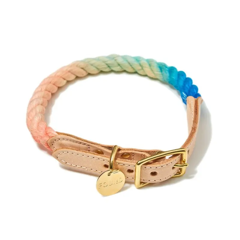 Cotton Rope Dog Collar Sweet Pea Ombre
