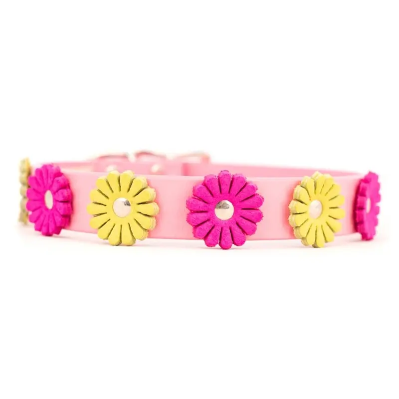 Flower Dog Collar Pink