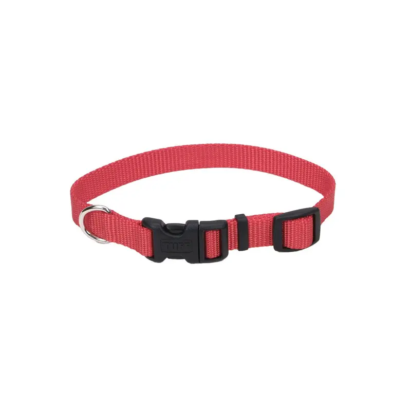Coastal Pet Products Tuff Buckle Adjustable Nylon Large Dog Collar Red 1" X 18-26"-