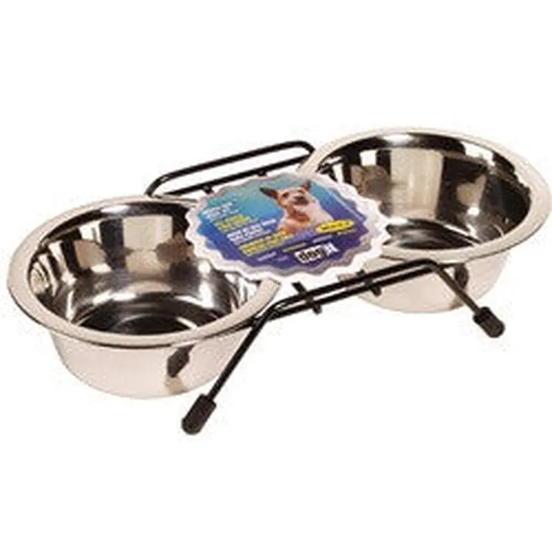 Hagen Dogit Stainless Steel Double Diner Dish Small 13.5 oz 73520