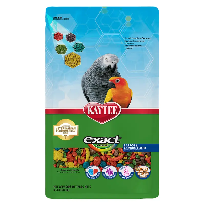 Kaytee Exact Rainbow Parrot & Conure 4 lb, Premium Extruded Food