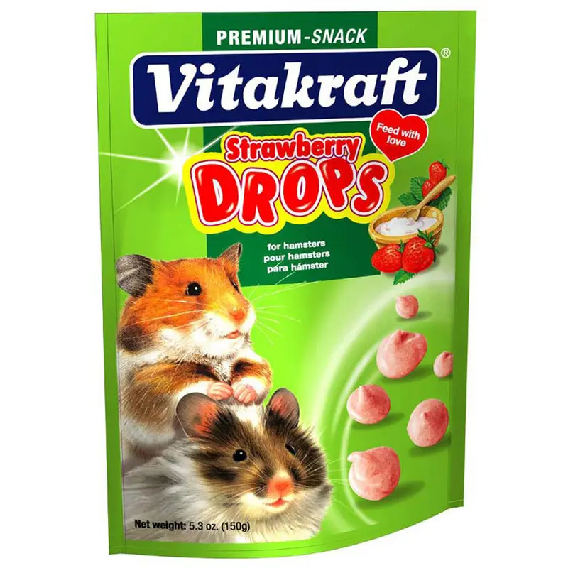 Vitakraft Drops w/Strawberry Treat for Hamsters 5.3 oz