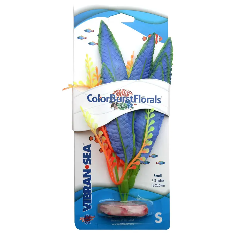 Blue Ribbon Colorburst Florals Crispus Aquarium Plant Blue SM