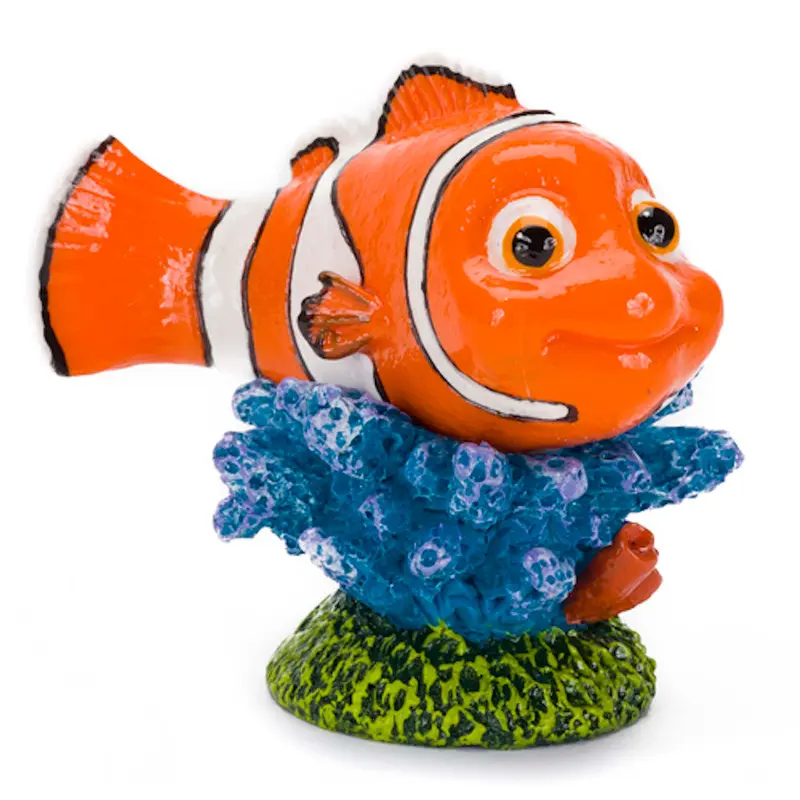 Disney Nemo On Coral Aquarium Statue Blue, Green, Orange Mini