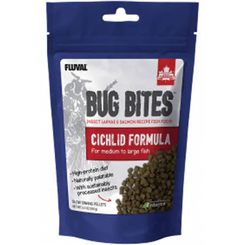 Fluval Bug Bites Medium Large Cichlid Pellets 3.53oz A6581