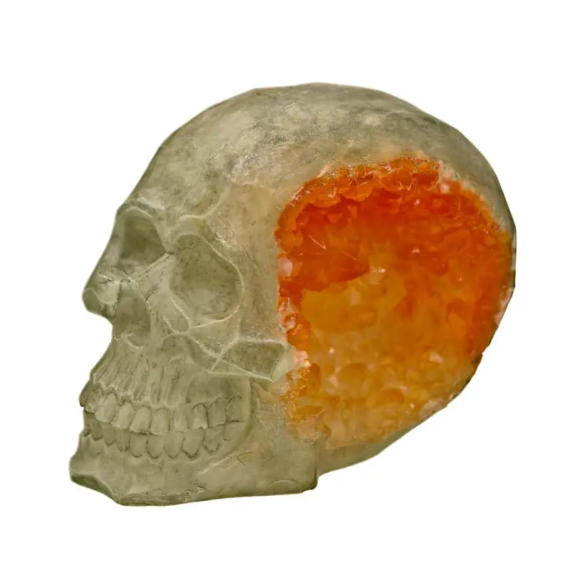 Blue Ribbon Exotic Environments Skull Geode Stone Aquarium Ornament 4.5 in