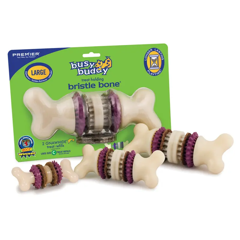 Busy Buddy Bristle Bone Chew Toy Multi-Color MD