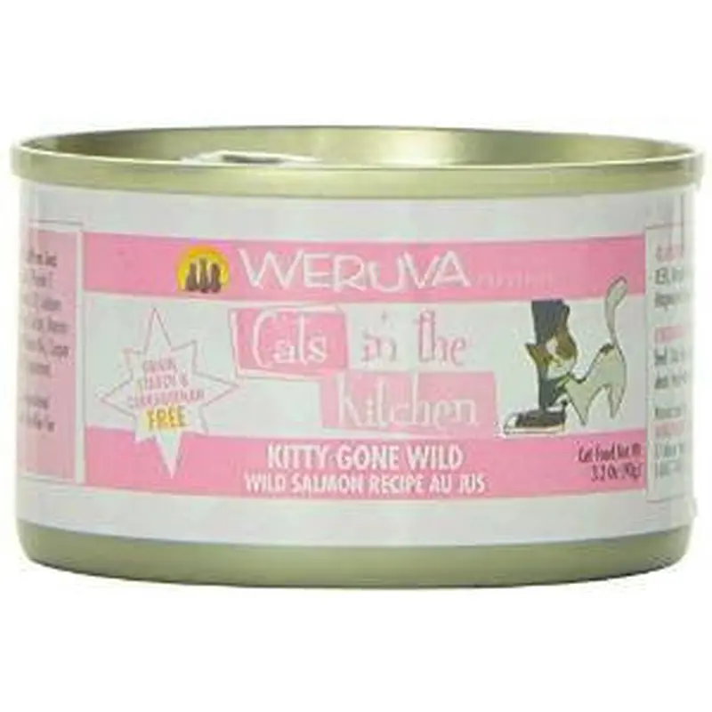 Weruva Wild Salmon Recipe Au Jus Cans Kitty Gone Wild Cat 24/3.2oz. 