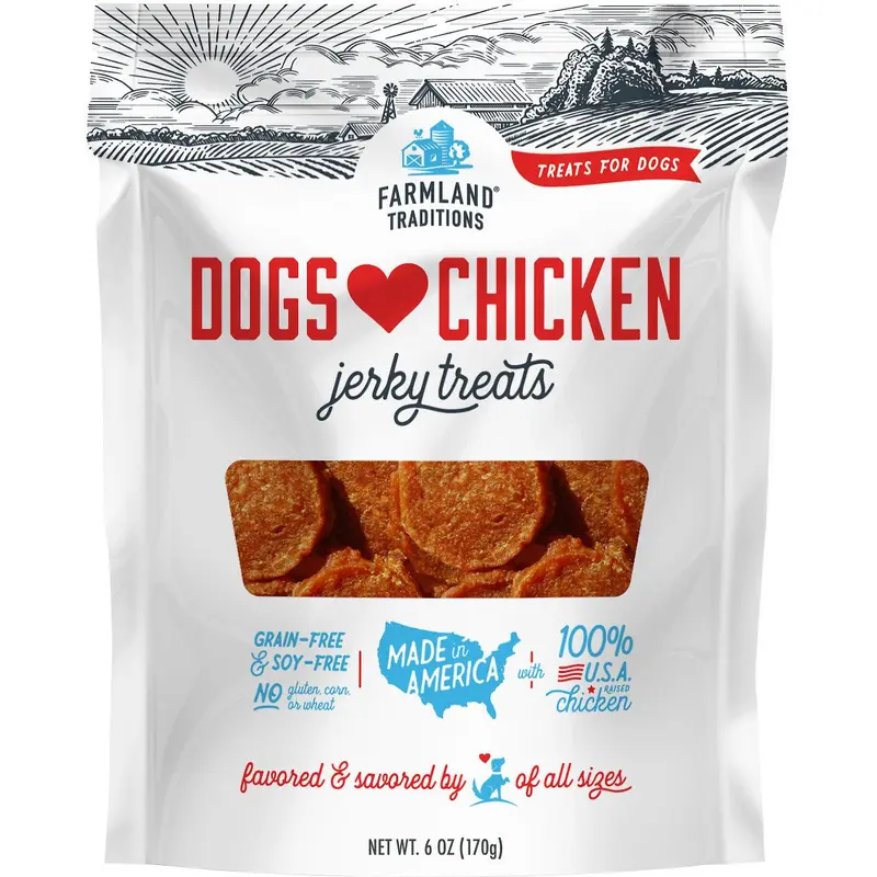 Farmland Traditions Dogs Love Chicken Jerky Treat 6 oz