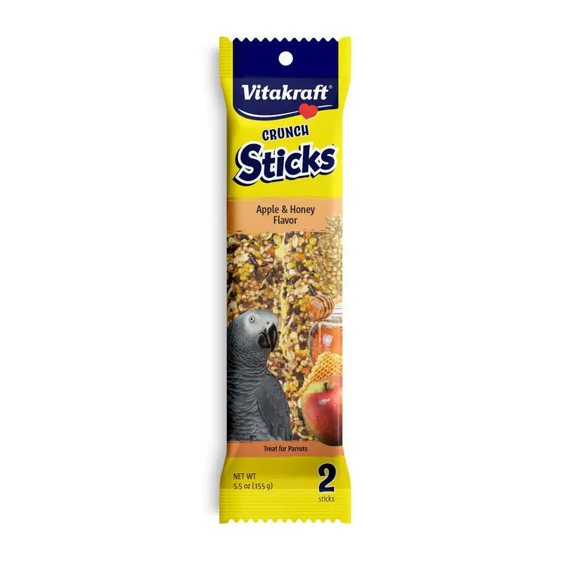 Vitakraft Crunch Sticks Apple & Honey Flavor Parrot Treat 5.5 oz 2 Count
