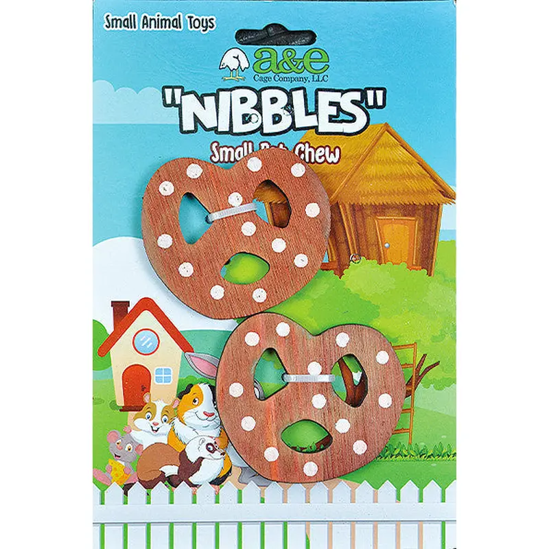 A & E Cages Wooden Pretzels Small Animal Chew Toy