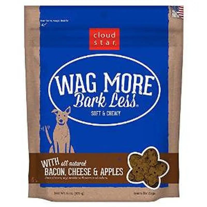 Wag More Bark Less Original Soft & Chewy Treats with Bacon, Cheese & Apples 6Z 