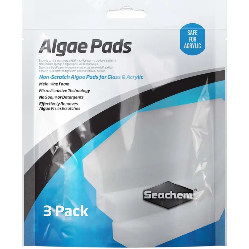 Seachem Algae Pad for Glass & Acrylic Aquariums White 25 mm 3 Pack