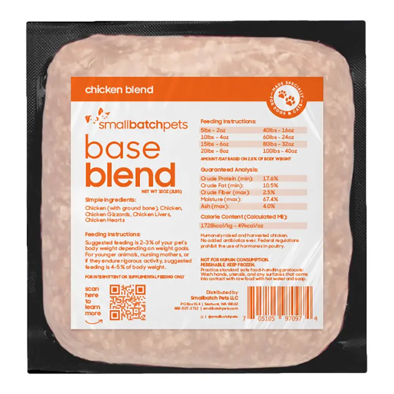 Small Batch Dog Cat Frozen Chicken Blend 2lb 