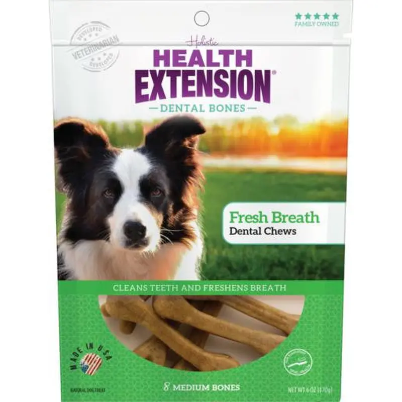 Health Extension Medium Fresh Breath Dental Chews 8pk 