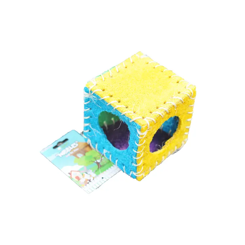 A & E Cages Nibbles Small Animal Loofah Chew Toy Cube