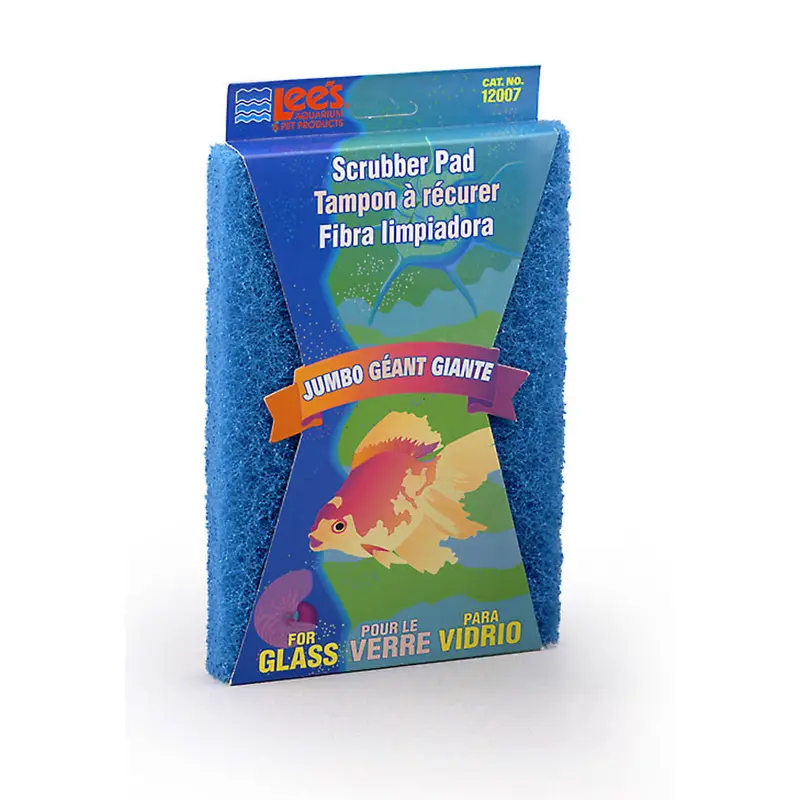 Lees Scrubber Pad for Glass Aquariums Blue 6 in x 9 in Jumbo