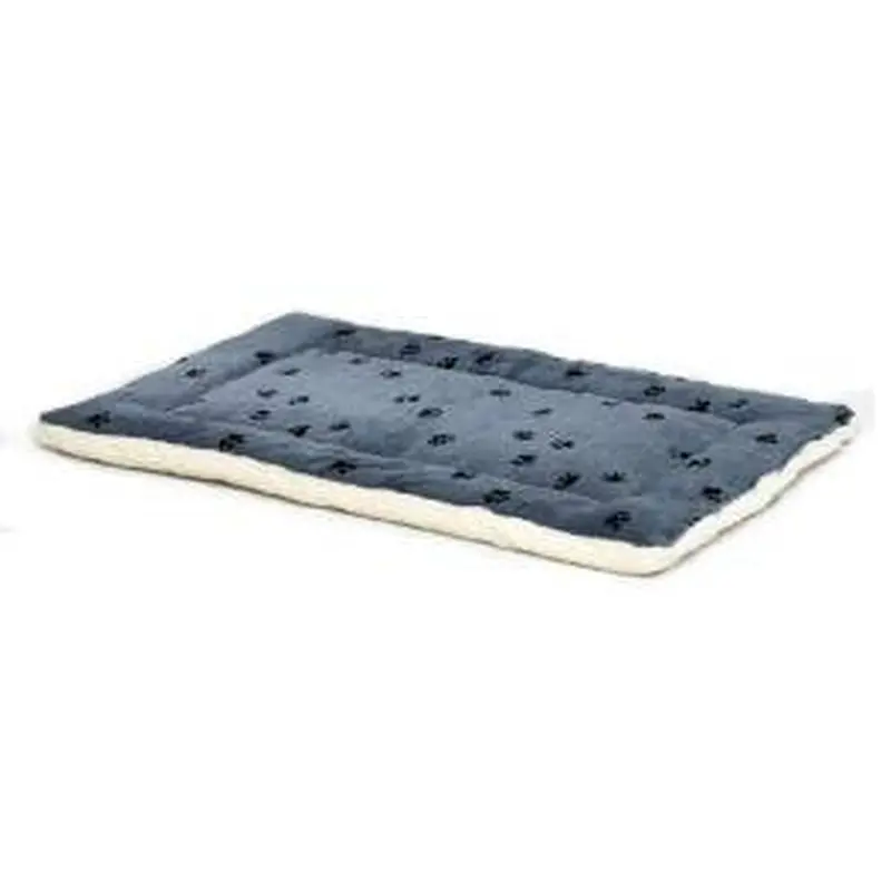 Midwest lb40248FVBLS Quiet Time Reversible Floor Bed 46X29 Blue/Black Paw Print 