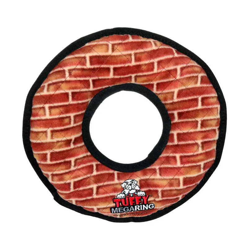 Tuffy Mega Ring Durable Dog Toy Red 13in