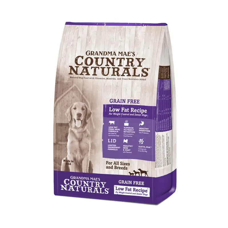 Grandma Mae's Country Naturals Grain Free Low Fat Dry Dog Food Pork 4lb