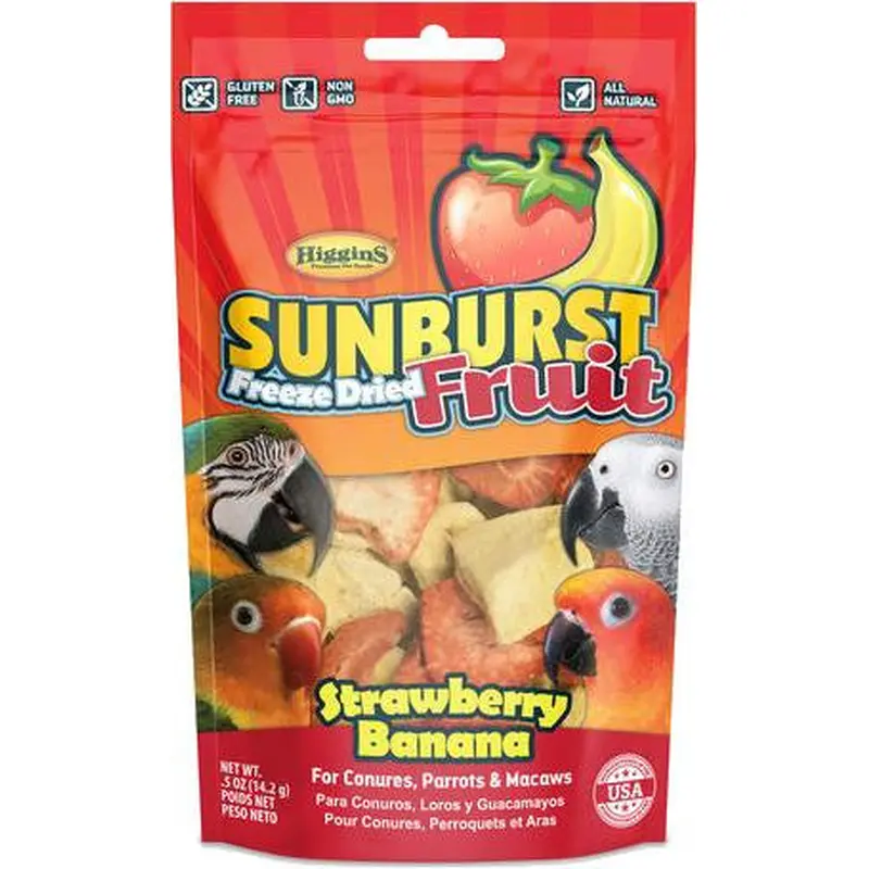 Higgins Sunburst Freeze Dried Strawberry Banana Conure/Parrot/Macaw .5z C=8 