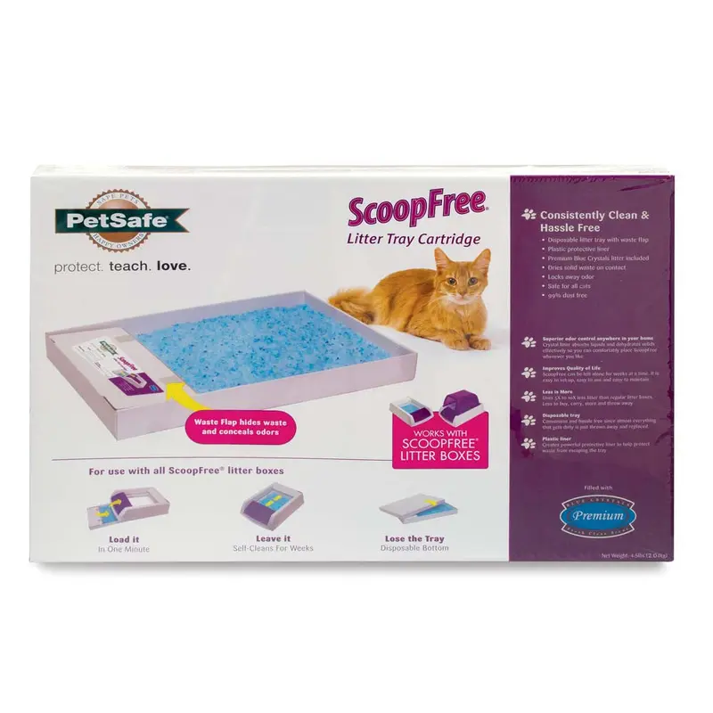 ScoopFree Premium Crystal Cat Litter Trays White, Blue 1 Pack