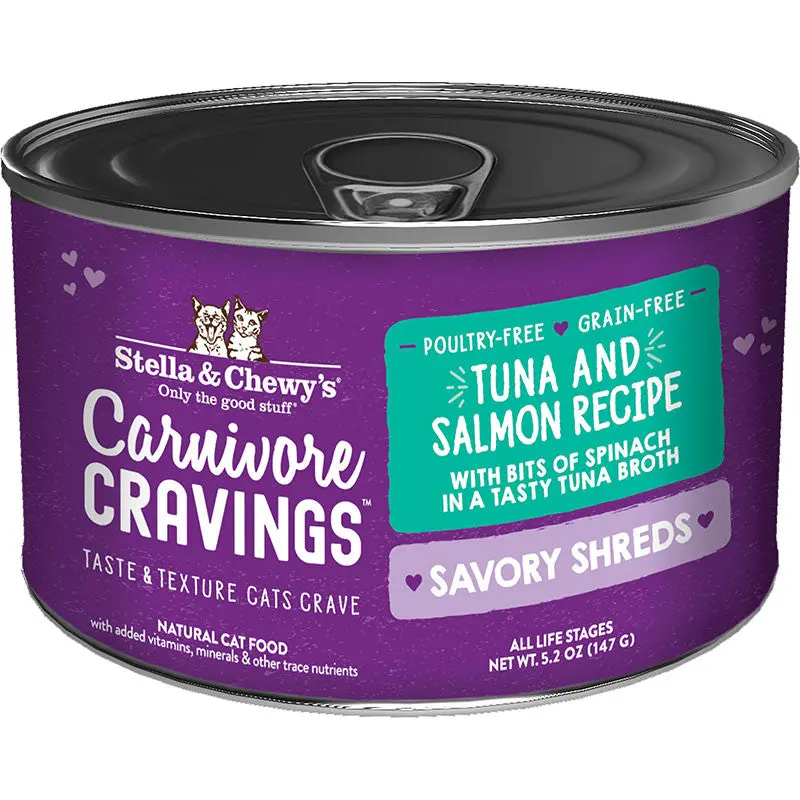 Stella & Chewy's Cat Carnivore Cravings Shred Tuna & Salmon 5.2oz