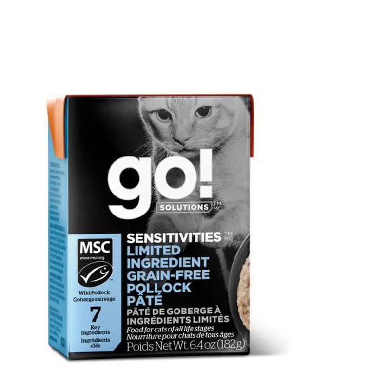 Petcurean GO! SENSITIVITIES LID Grain Free Pollock P t Cat 24/6.4oz 