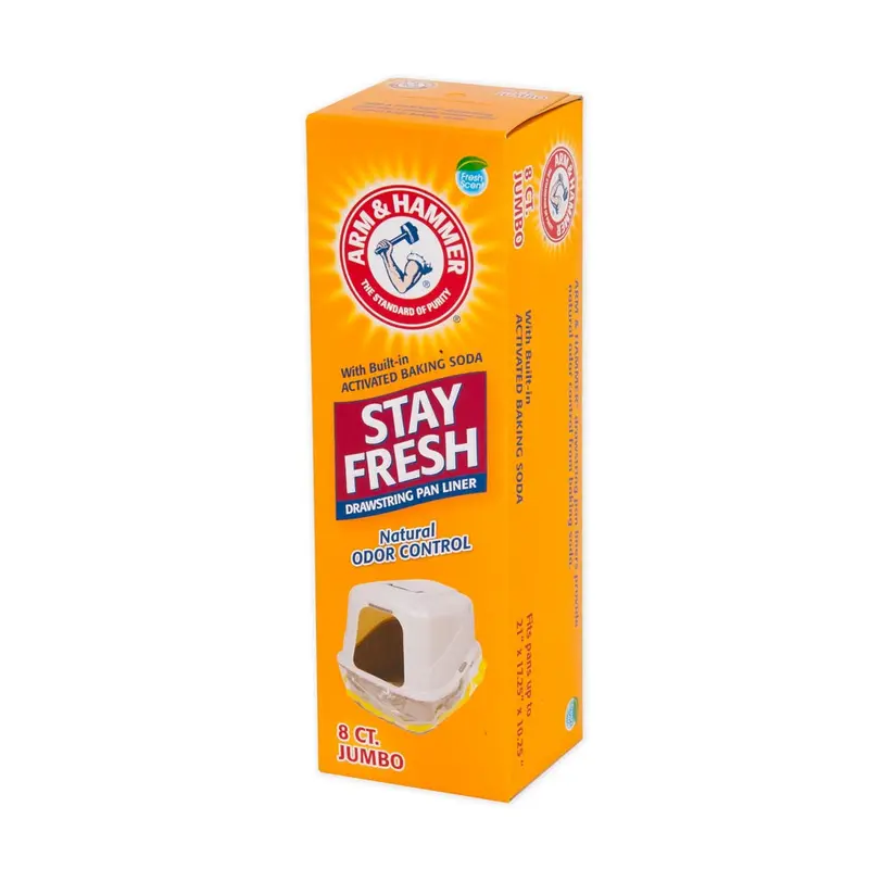 Arm & Hammer Drawstring Liner for Cat Litter Pan Clear 8ct Jumbo